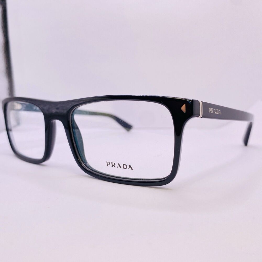 Prada Authentic Eyeglasses Frames VPR 02R 1AB-1O1 56 [] 19 145 Black
